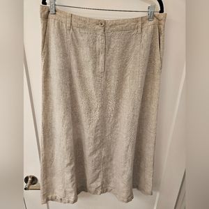 NWT - Talbots Linen Oatmeal Color Skirt - Size 12